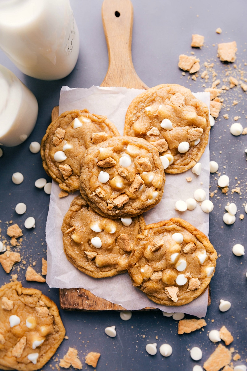 Overhead image of Graham Cracker Cookies on a tray, ready to be served