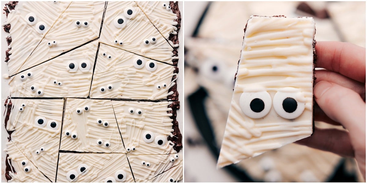 Hardened mummy bark cut into pieces and ready to serve.