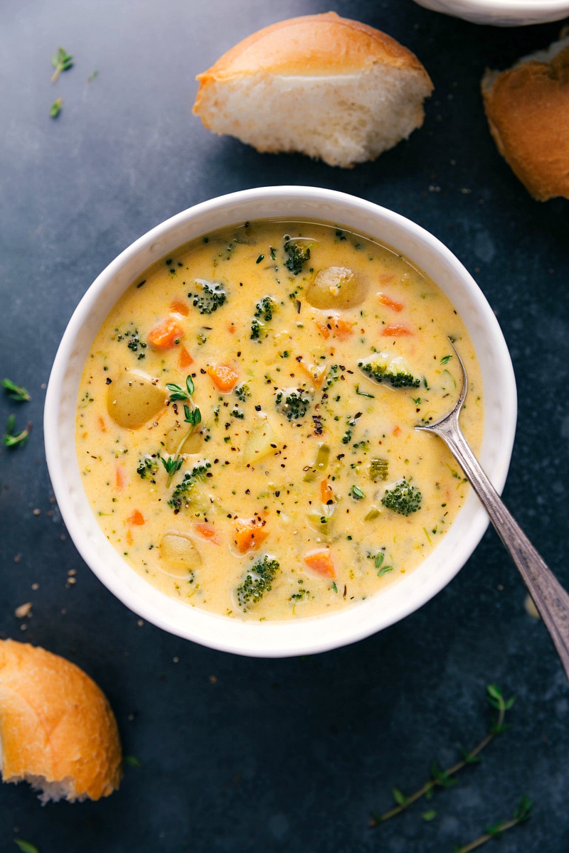 Big bowl of Broccoli Potato Soup.