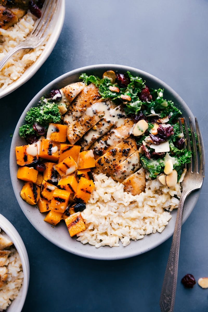 Superfood Salad Bowls with Crispy Chicken - A Healthy Meal Prep Recipe