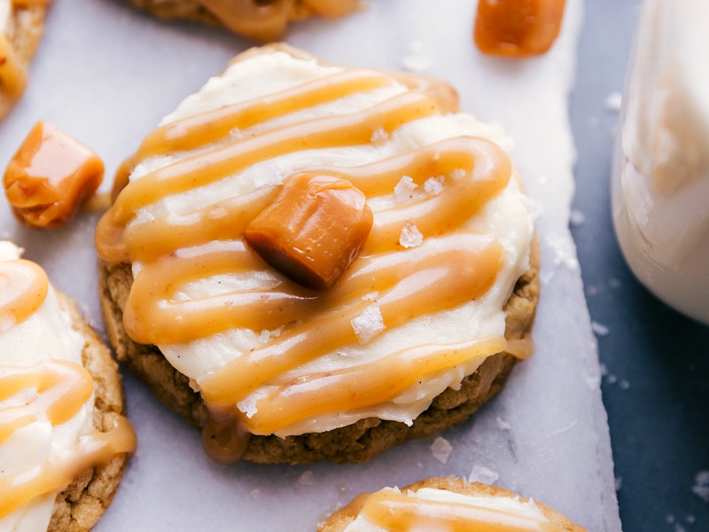 Salted Caramel Cookies ready to be enjoyed.