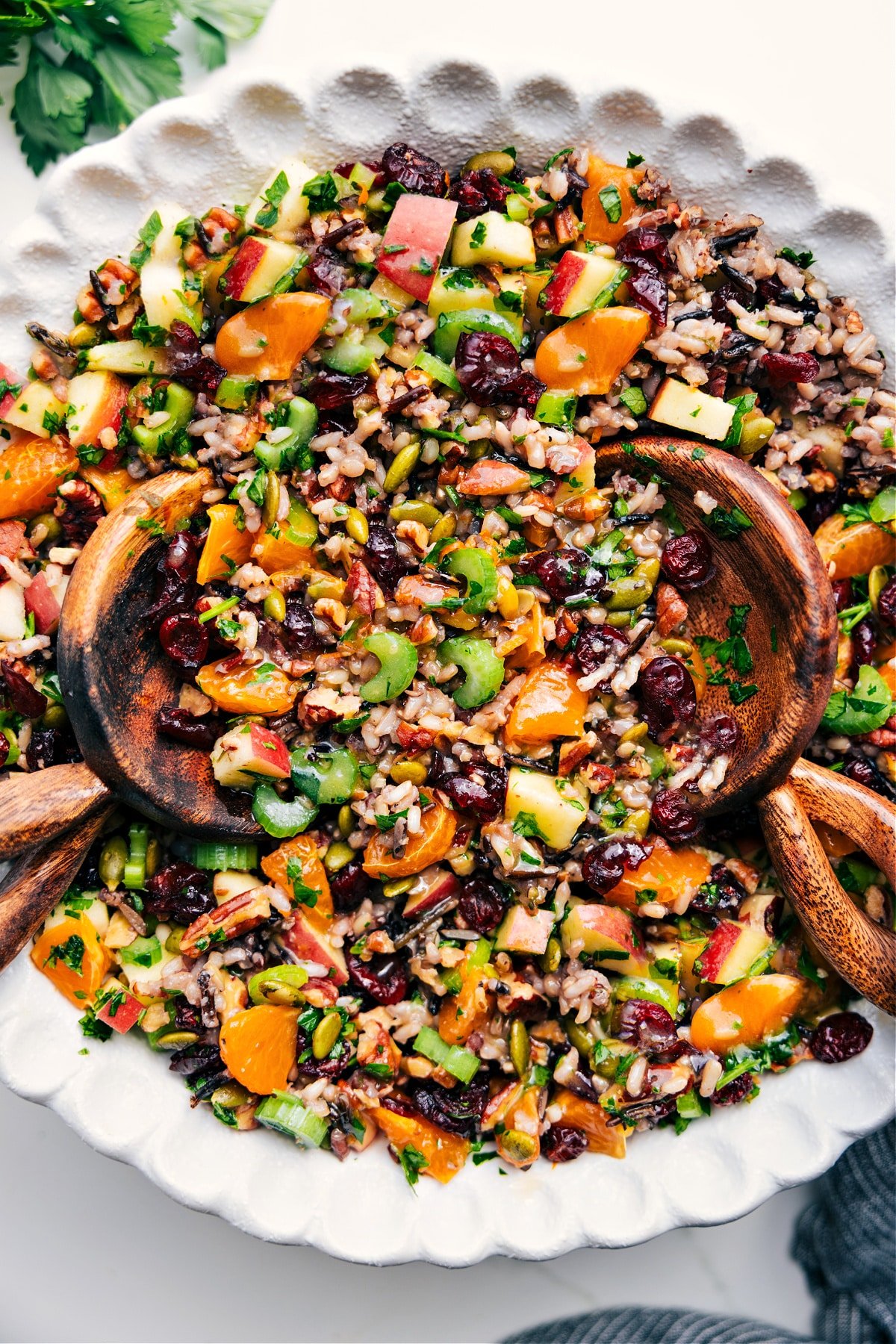 Big Bowl Of Wild Rice Pilaf: The Perfect Thanksgiving Side Wild Rice Pilaf in a bowl, tossed with dressing and ready to enjoy.