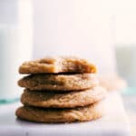 Brown Sugar Cookies stacked on top of each other.