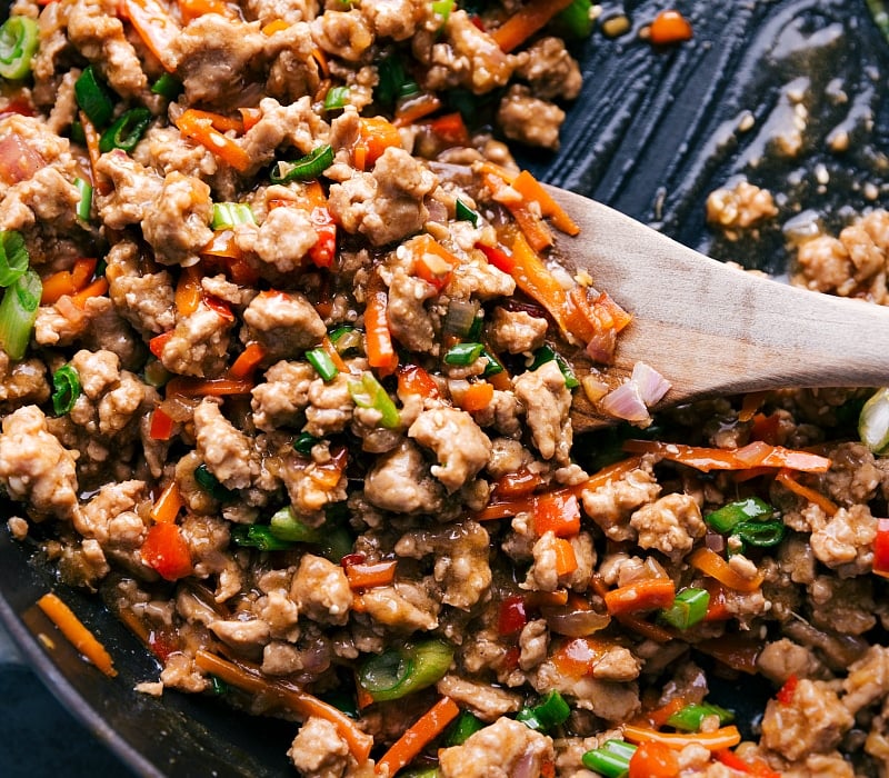 Close-up view of the Asian Ground Turkey, still in the pan.