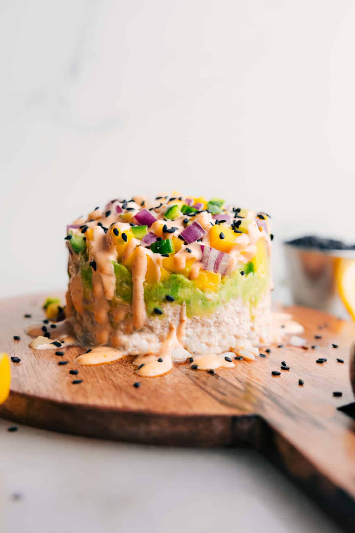Simple And Delicious Tuna Stacks Enjoy this Tuna Stack drizzled with creamy sriracha mayo.