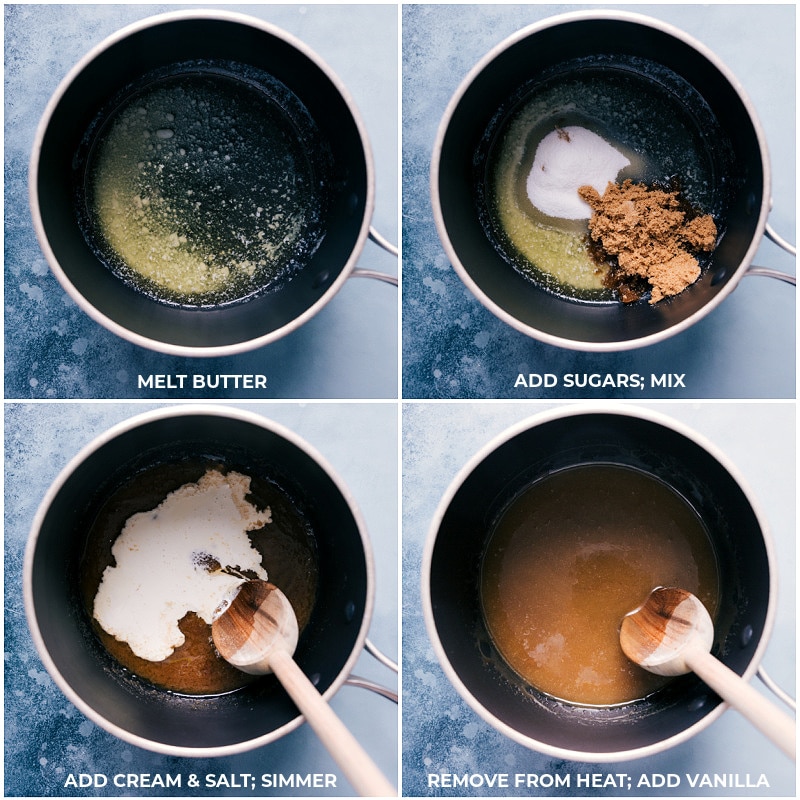 Process shots of making the syrup 