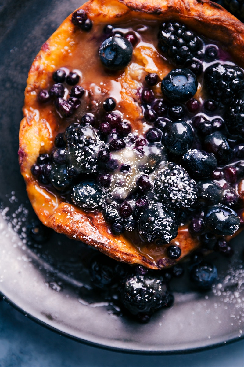 Overhead view of an Air Fryer Dutch Baby.