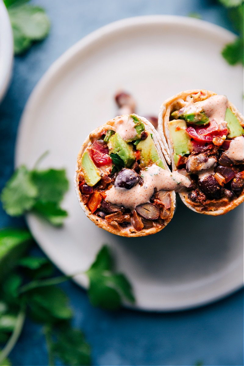 Black Bean Wraps ready to be eaten