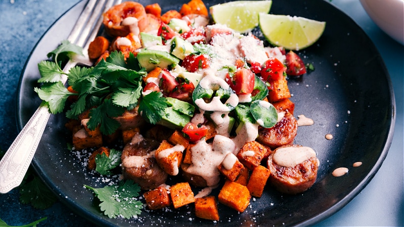 Sweet Potato and Chicken Sausage Bowls