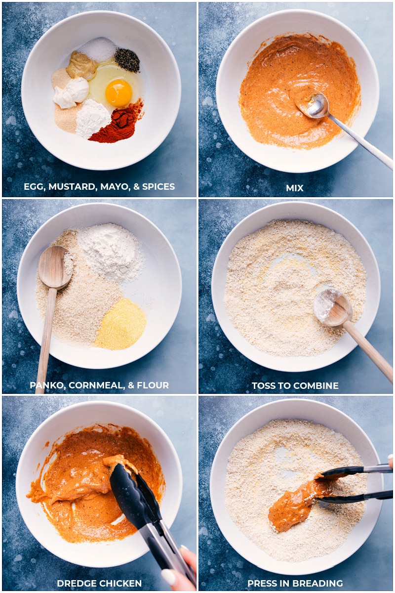 Process shot: creating the breading for Air Fryer Chicken Tenders