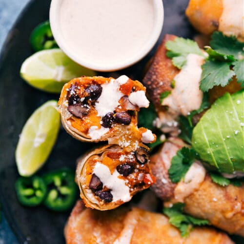 Air Fryer Sweet Potato & Black Bean Egg Rolls Chelsea's Messy Apron