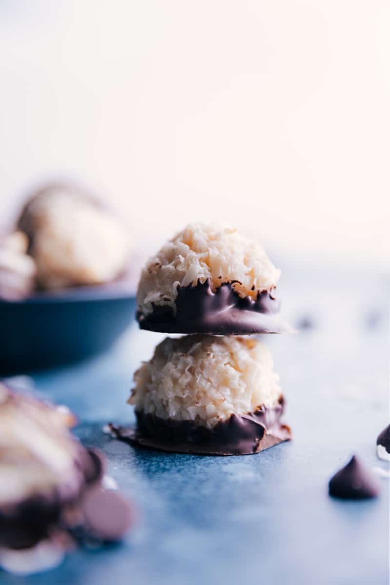 Coconut Macaroons stacked on top of each other