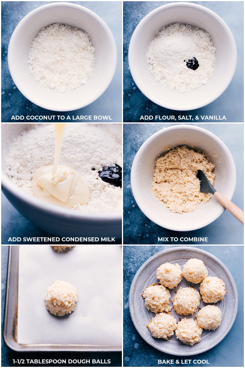 Process shots-making Coconut Macaroons