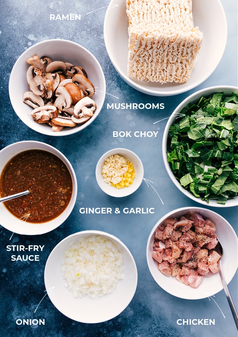 Ingredients needed for General Tso Ramen