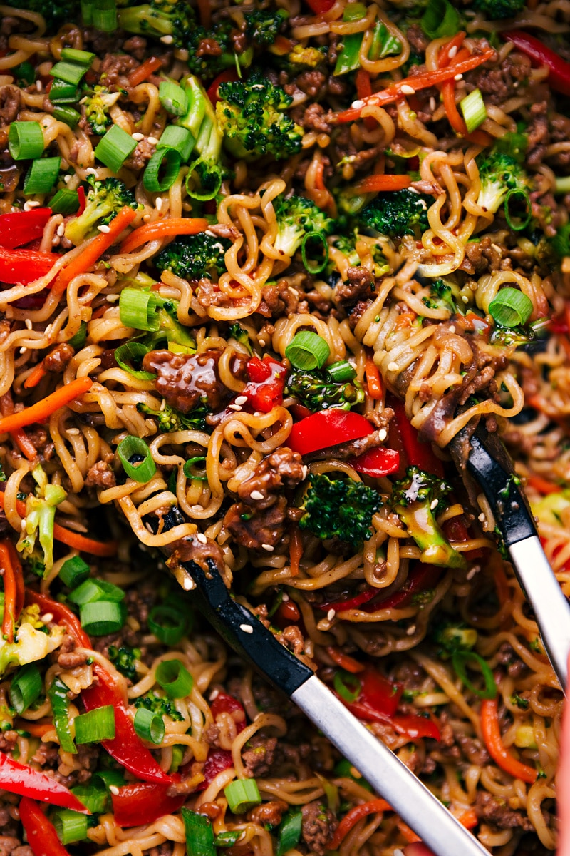 Overhead image of the Ground Beef Ramen