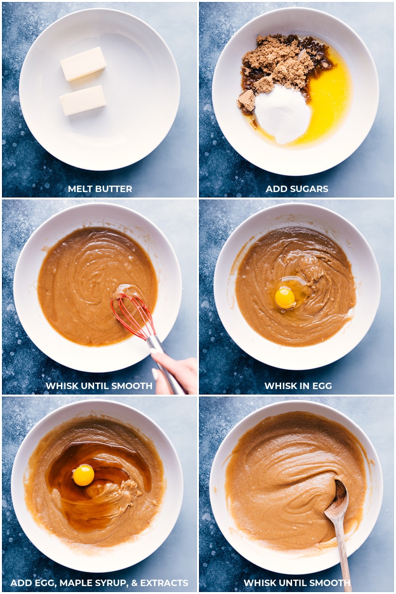 Process shots-- images of the wet ingredients being mixed together