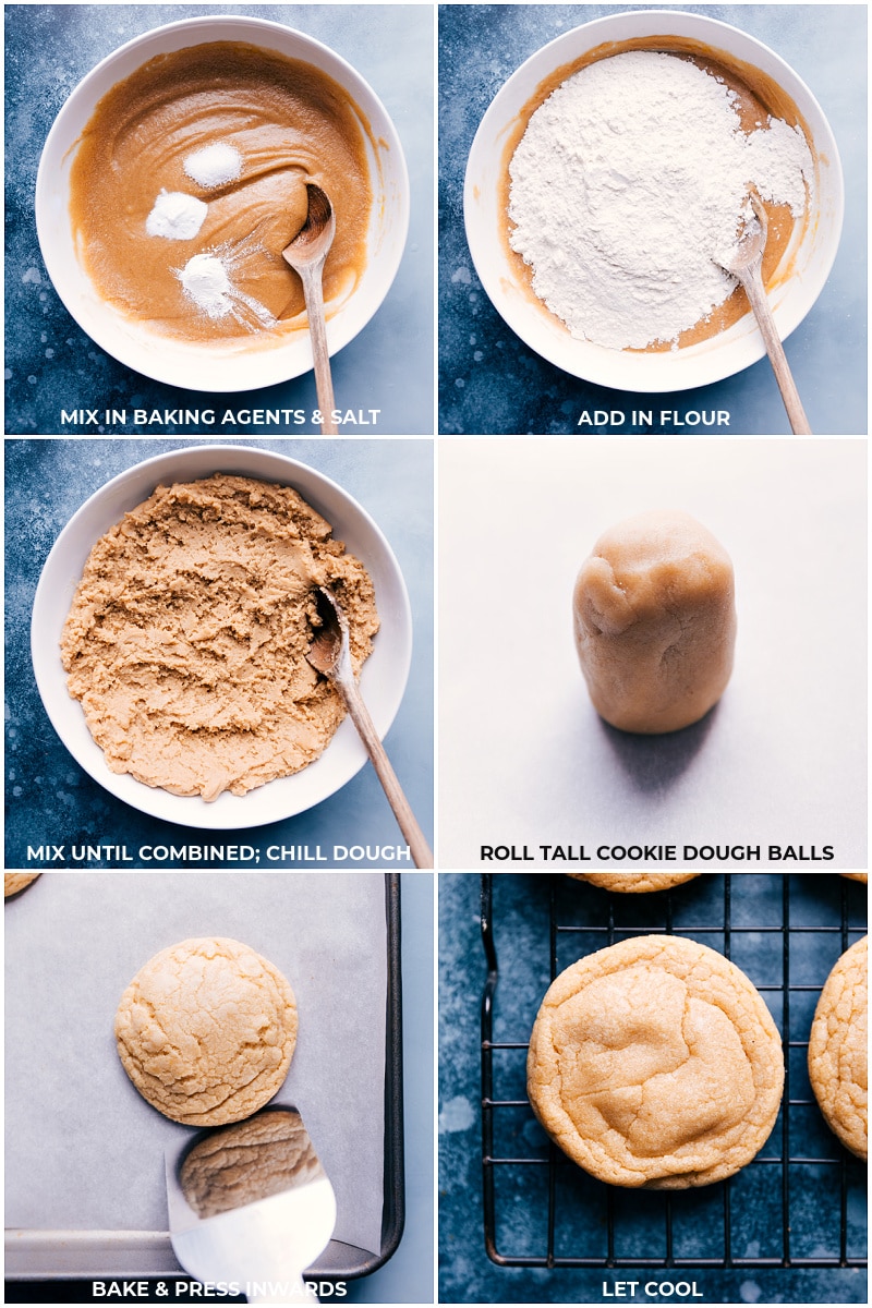 Process shots-- images of the dry ingredients being added to the wet and mixed together and rolled out and baked