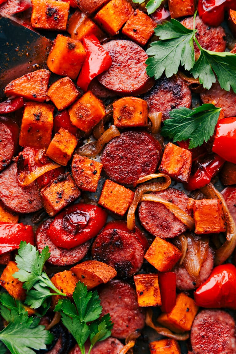 Simple One Pan Sweet Potato and Sausage