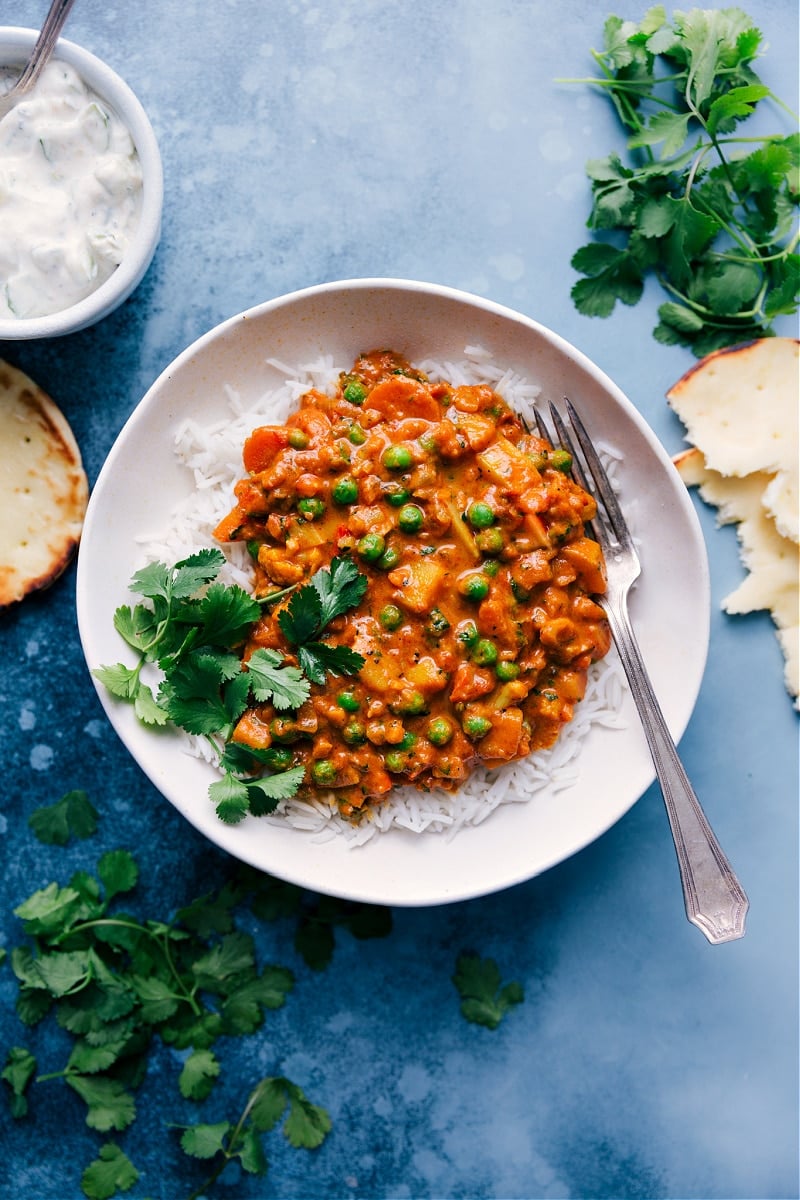 Overhead image of the Vegetarian Masala