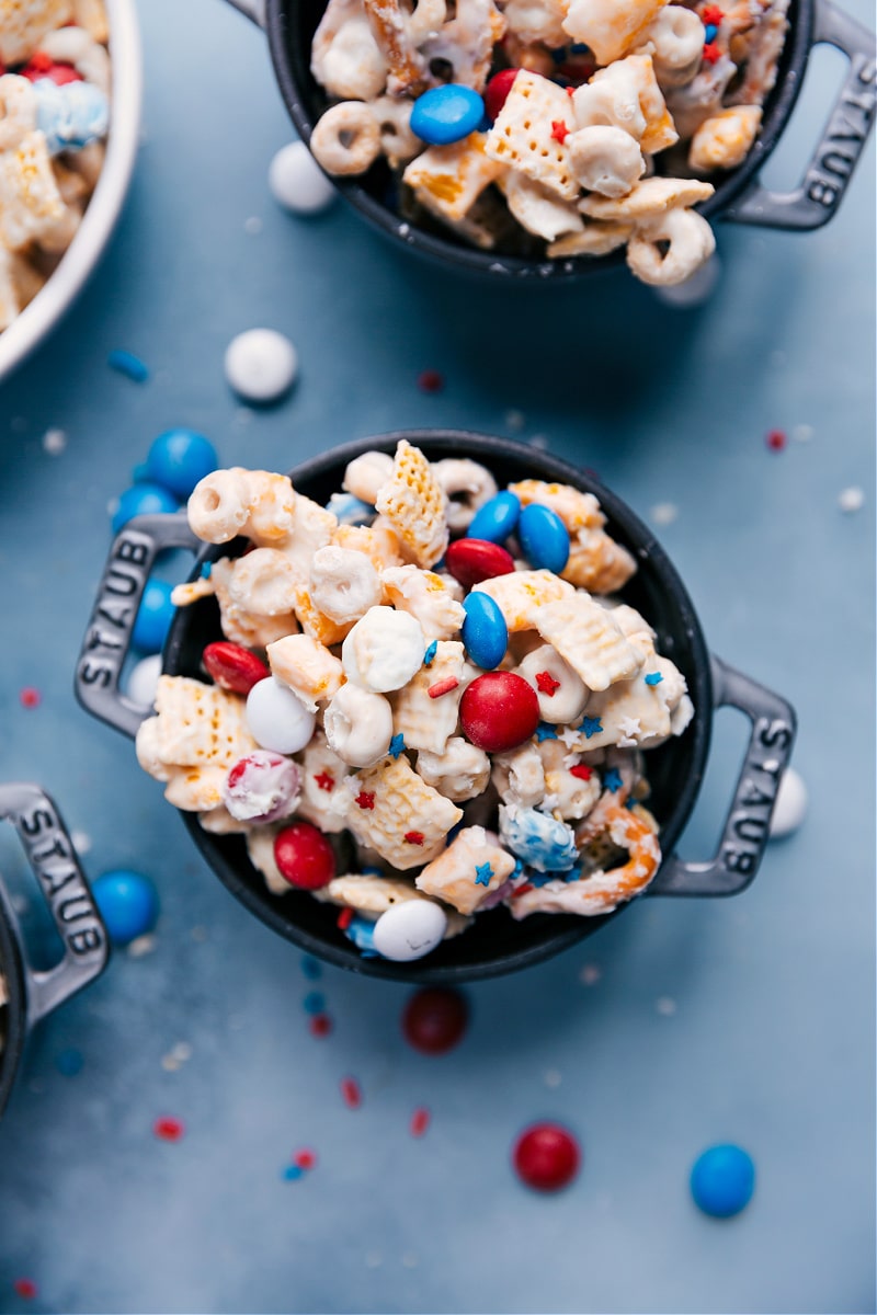 A bowl of 4th of July Snack Mix