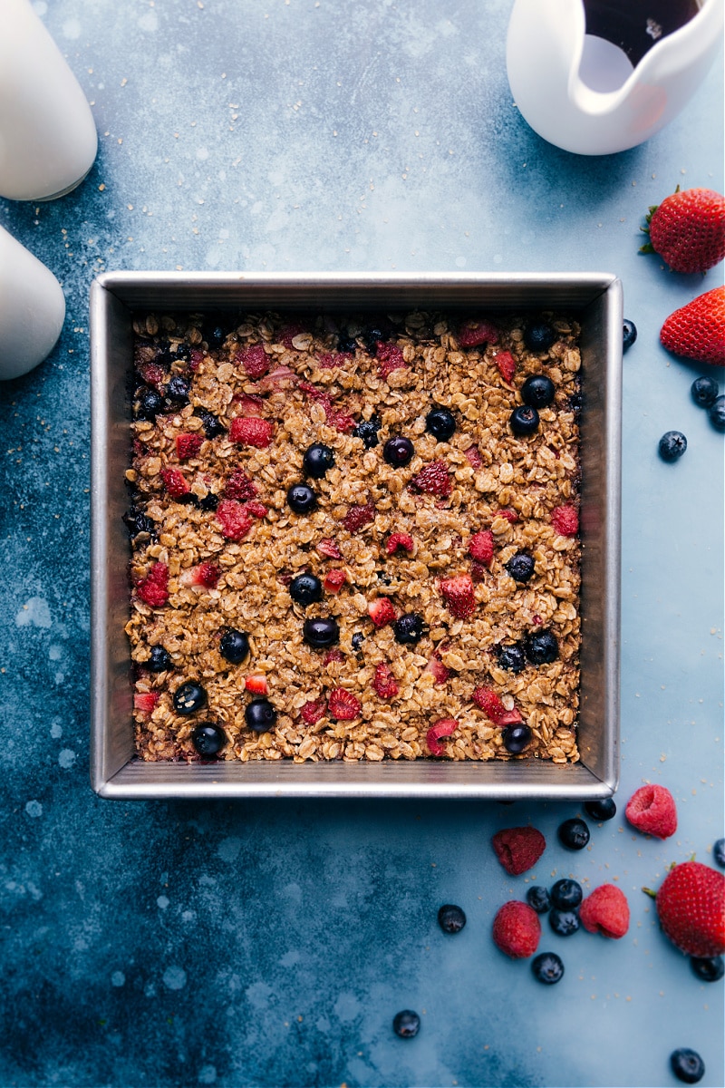 Overhead image of the Baked Oatmeal