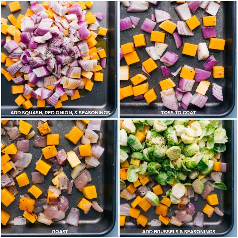 Process shots: roasting the veggies