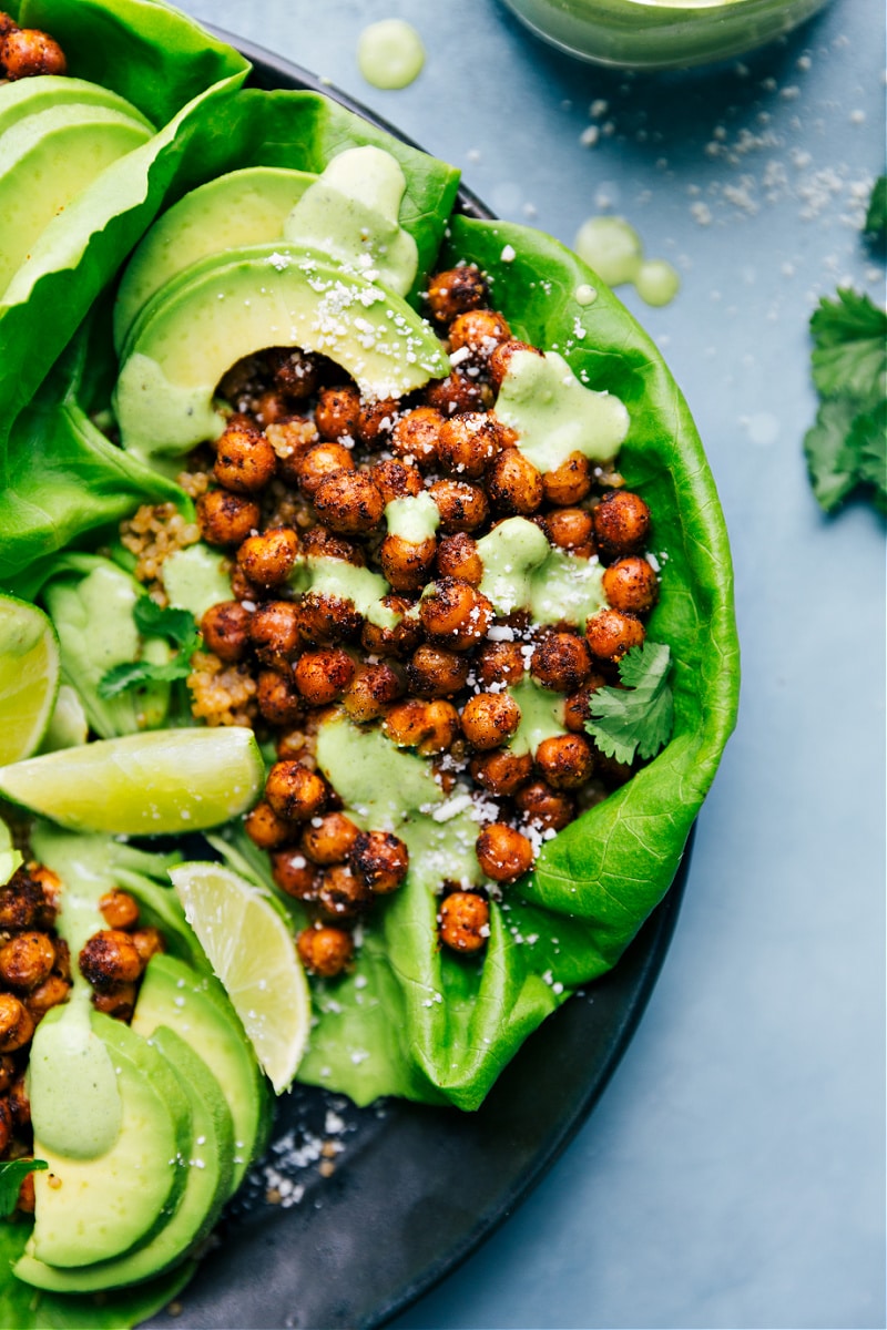  Mexican Chickpeas in lettuce wraps