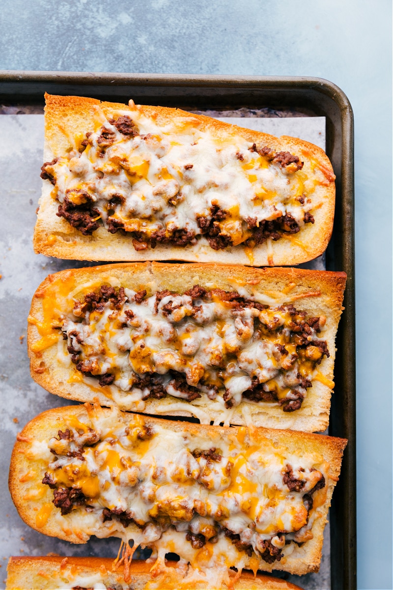 French Bread Taco Pizza fresh out of the oven