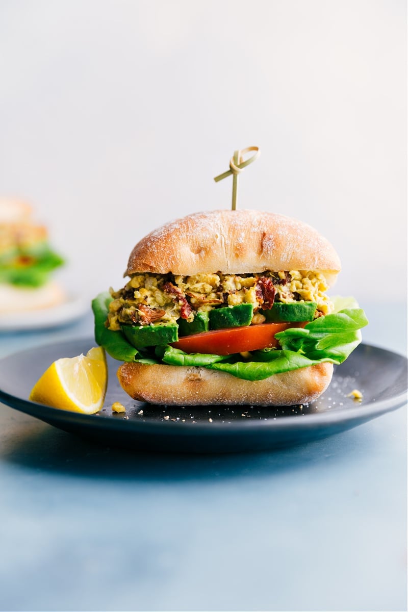 Image of the pesto chickpea sandwiches