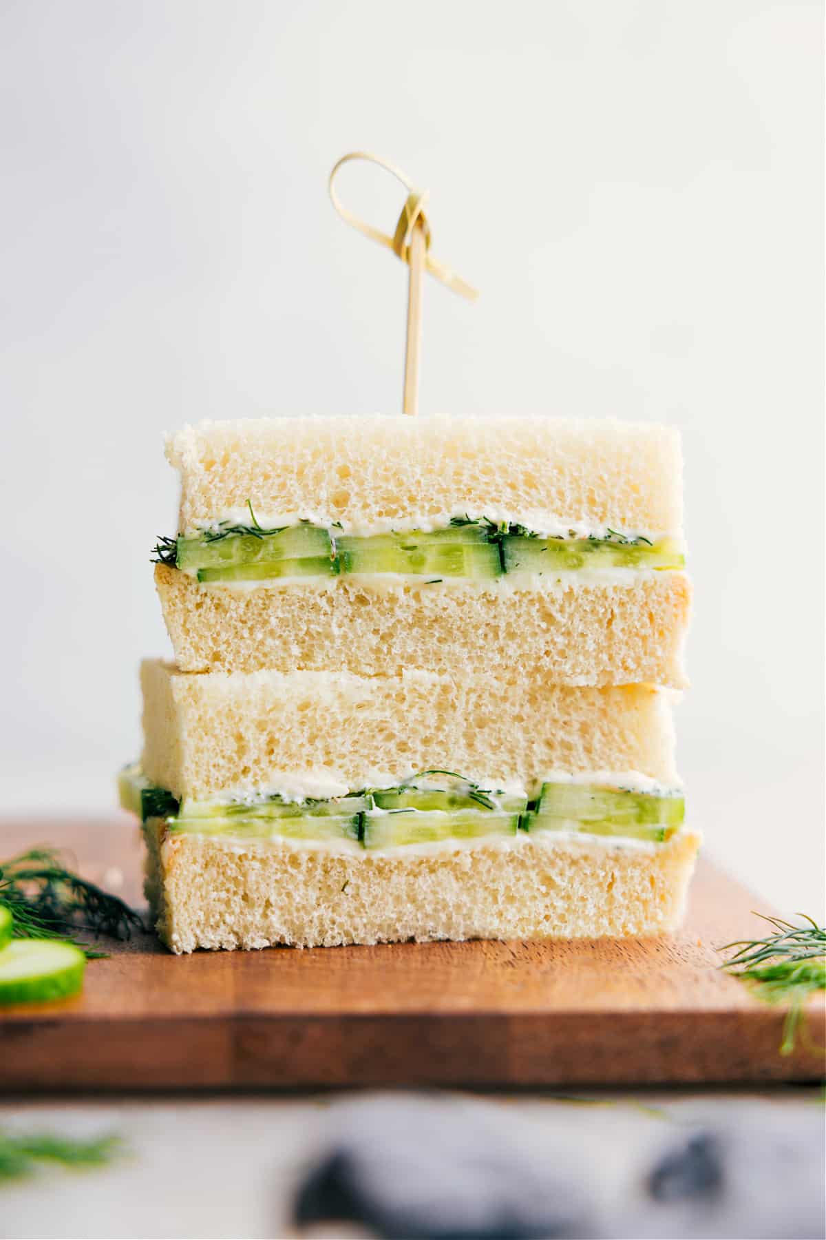 Cucumber Sandwich recipe stacked on top of each other.