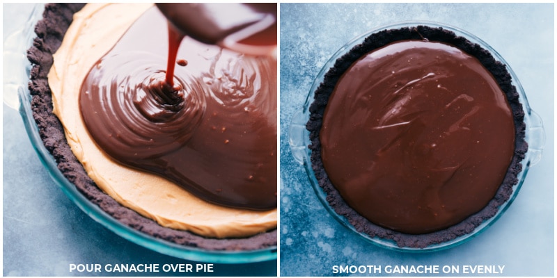 Image of the chocolate topping being poured on top