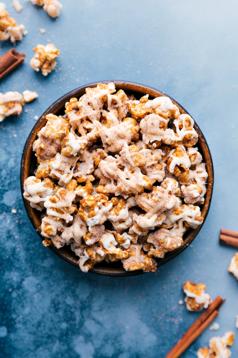 Overhead image of the Cinnamon Roll Popcorn