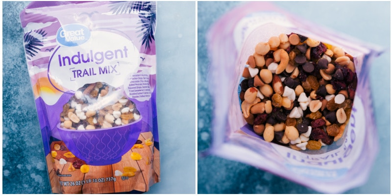 Process shots-- images of the trail mix used in this treat