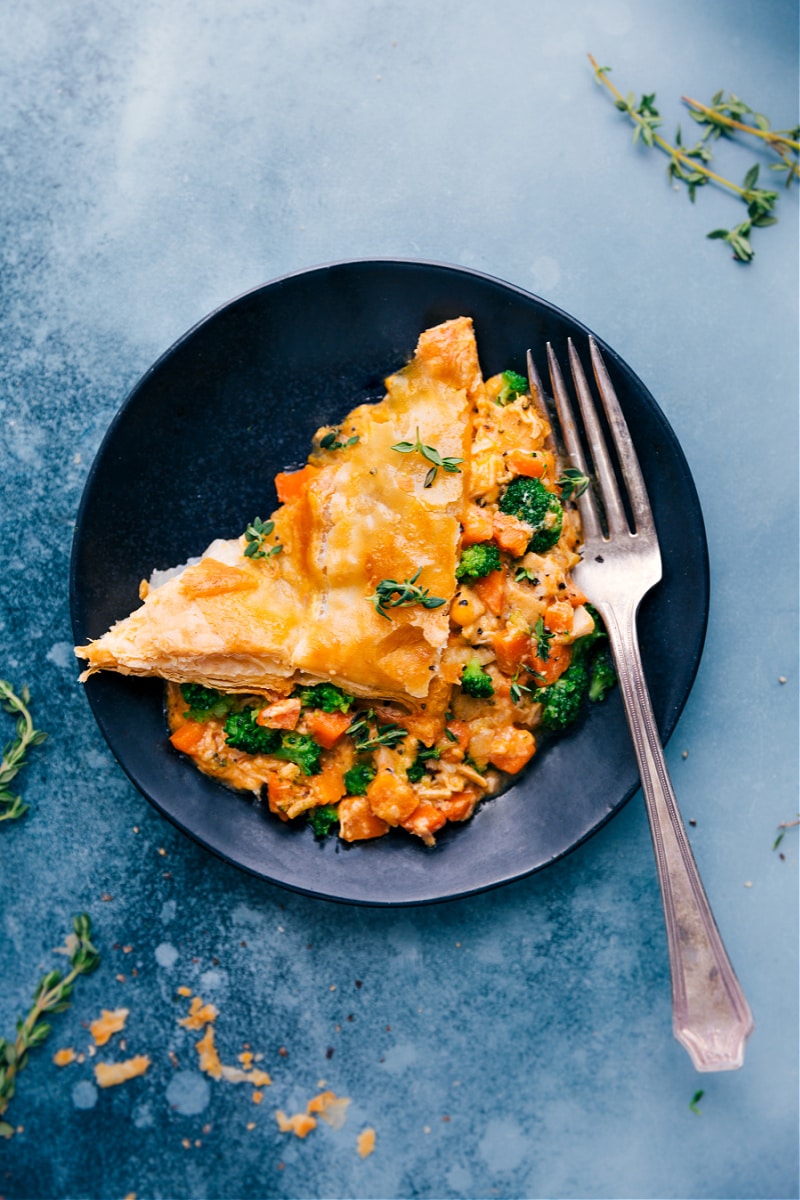 Overhead image of Broccoli Cheddar Pot Pie