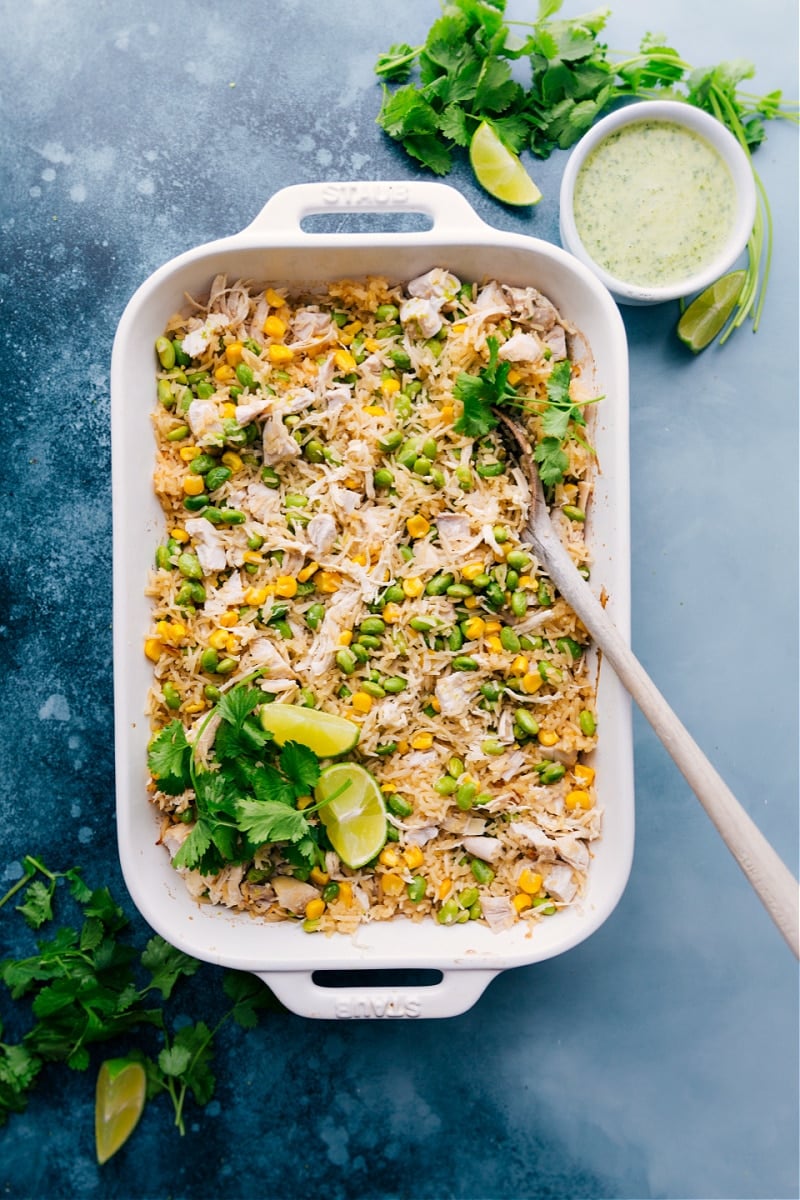 Overhead image of the Coconut Chicken and Rice