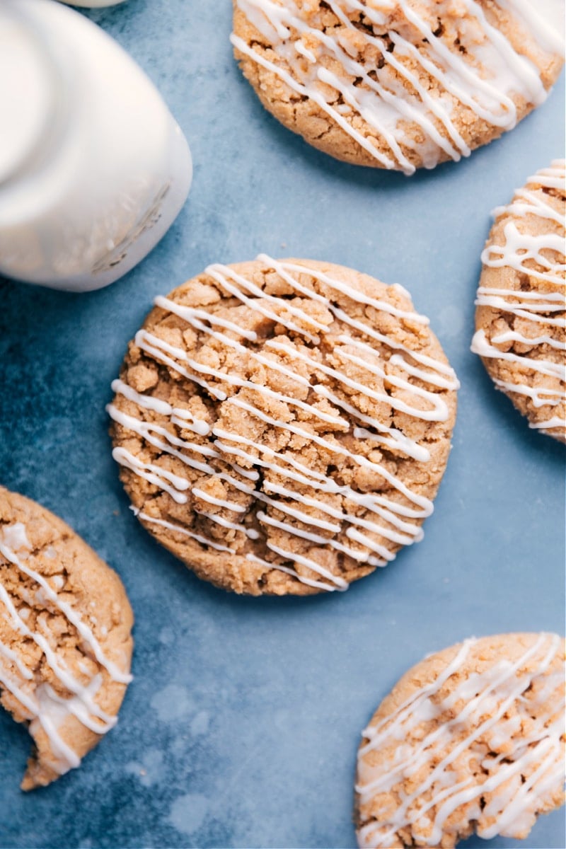 Coffee Cake Cookies with glaze added