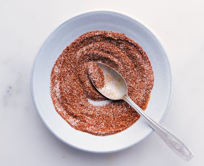 Overhead image of the fajita seasonings all mixed together