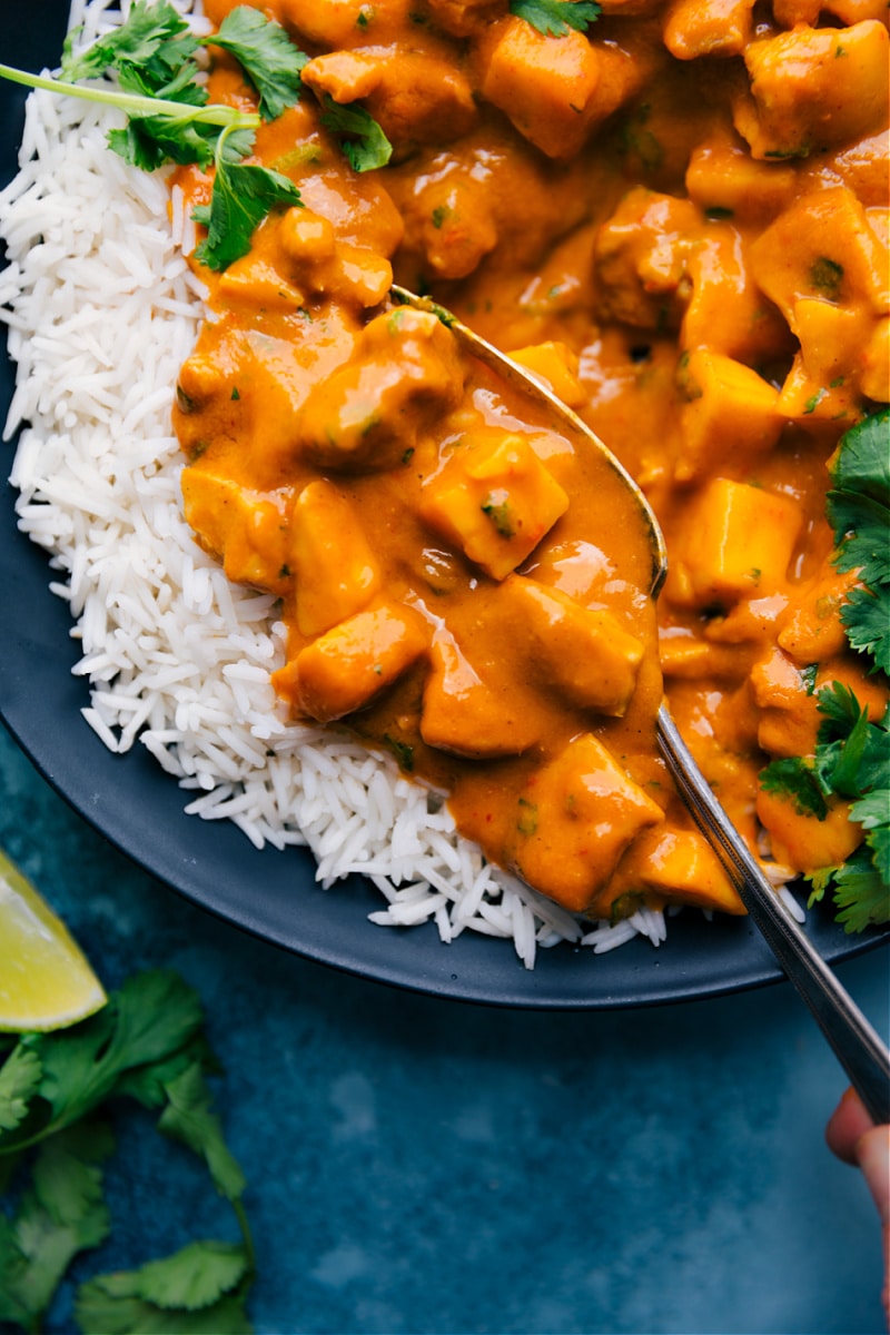 Mango Chicken Curry ready to be eaten