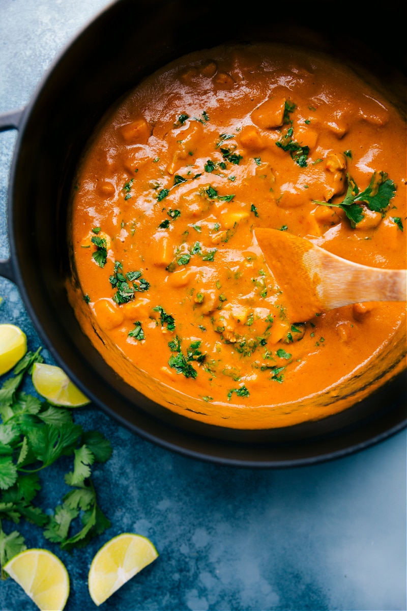 Overhead image of the Mango Chicken Curry