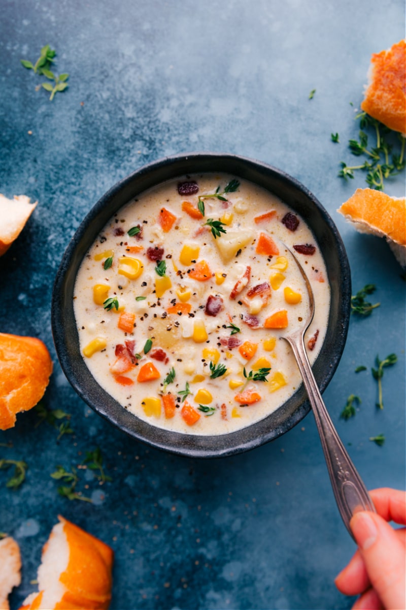 Overhead image of Corn Chowder