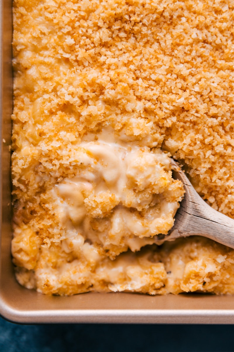 Overhead image of Baked Mac and Cheese