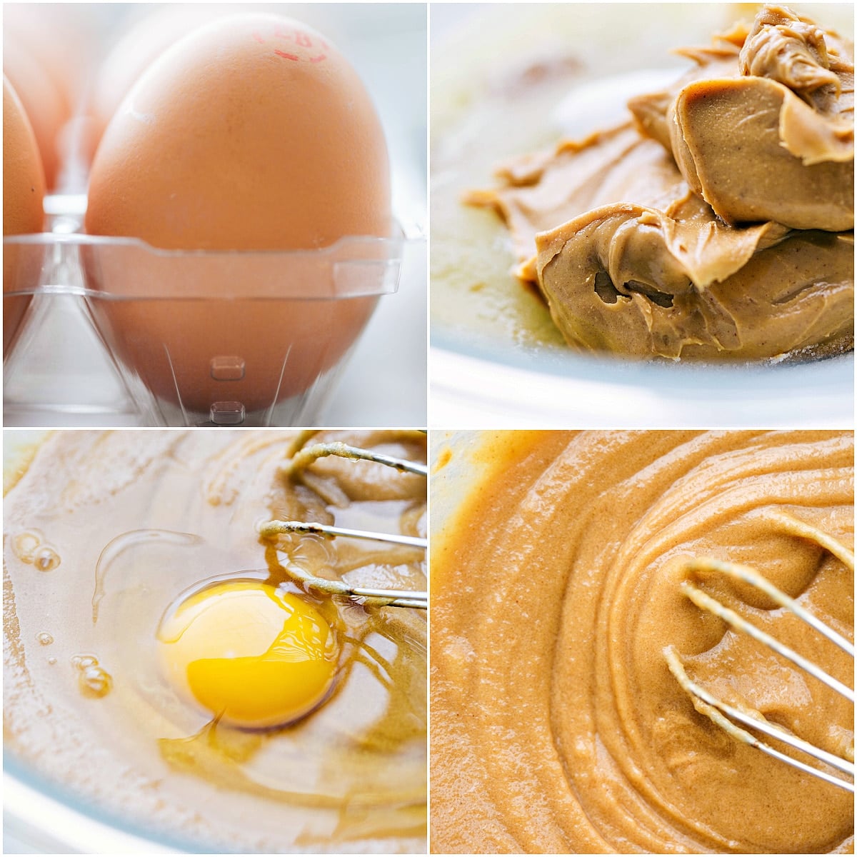 The dough being mixed together in a large bowl for this dessert.