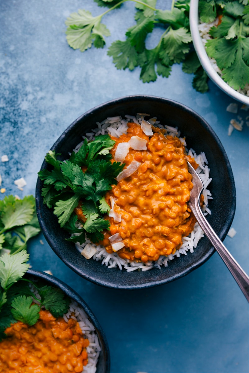 Overhead image of Daal in a bowl