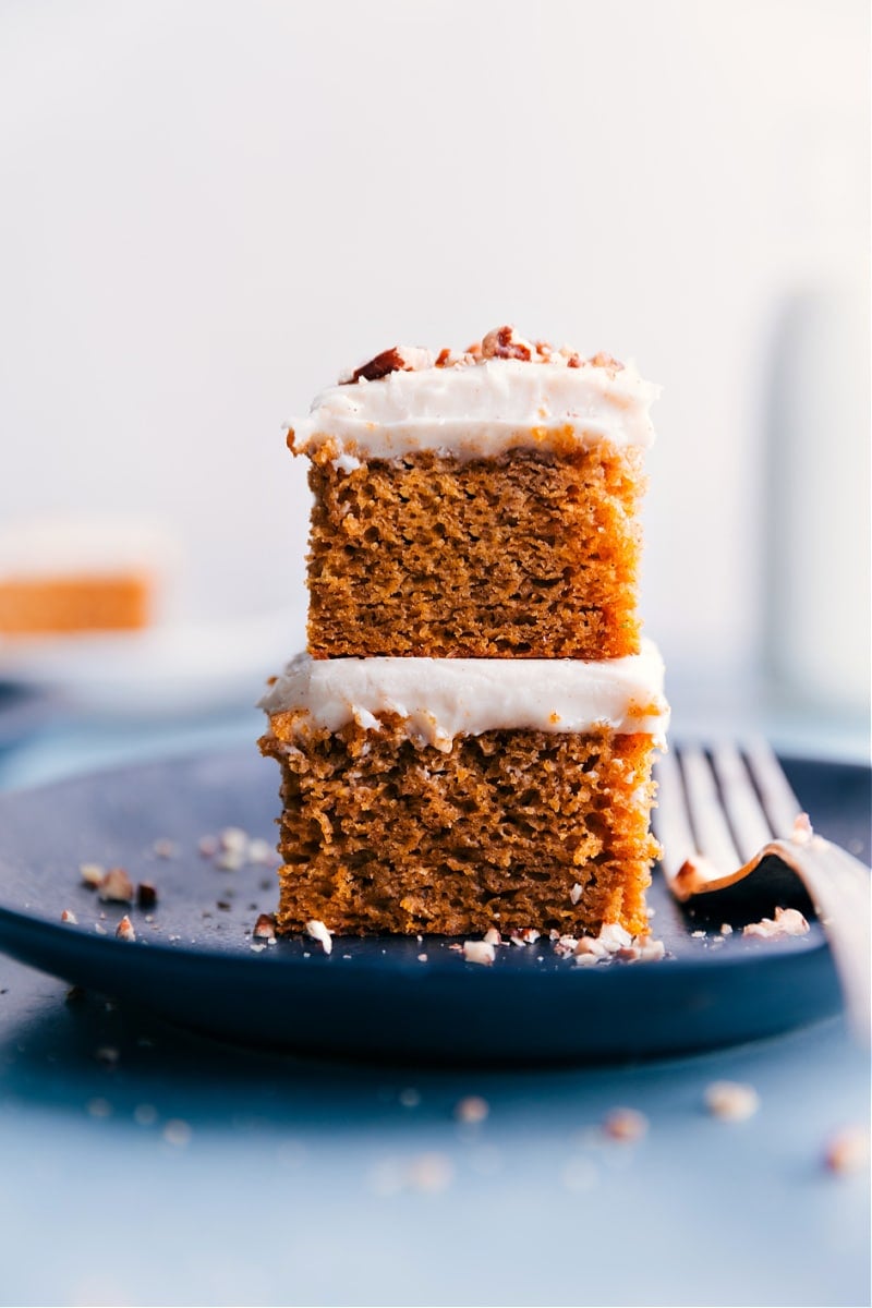 Two Pumpkin Bars on a plate