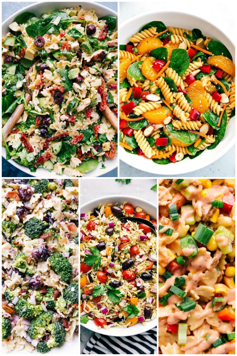 Collage of Pasta Salads