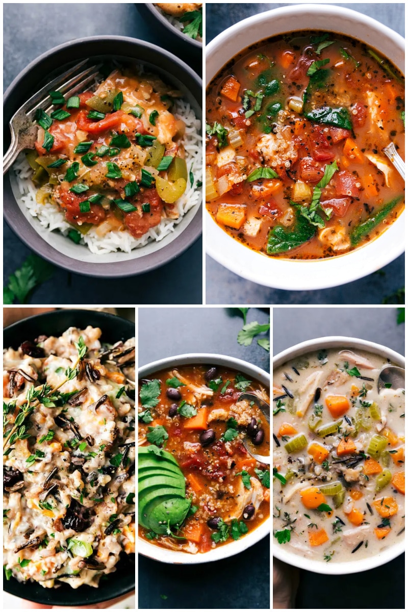 Collage of slow cooker chicken recipes