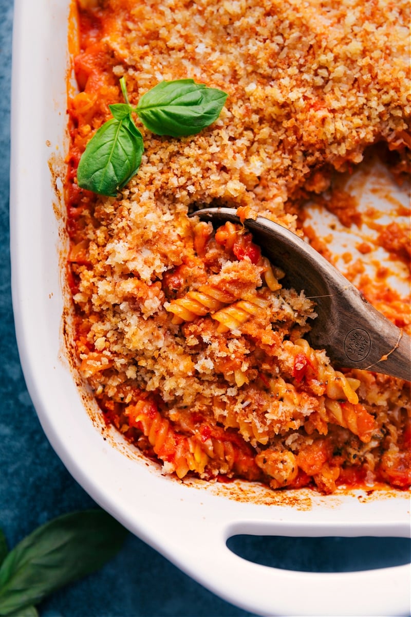 Overhead image of Chicken Parmesan Pasta