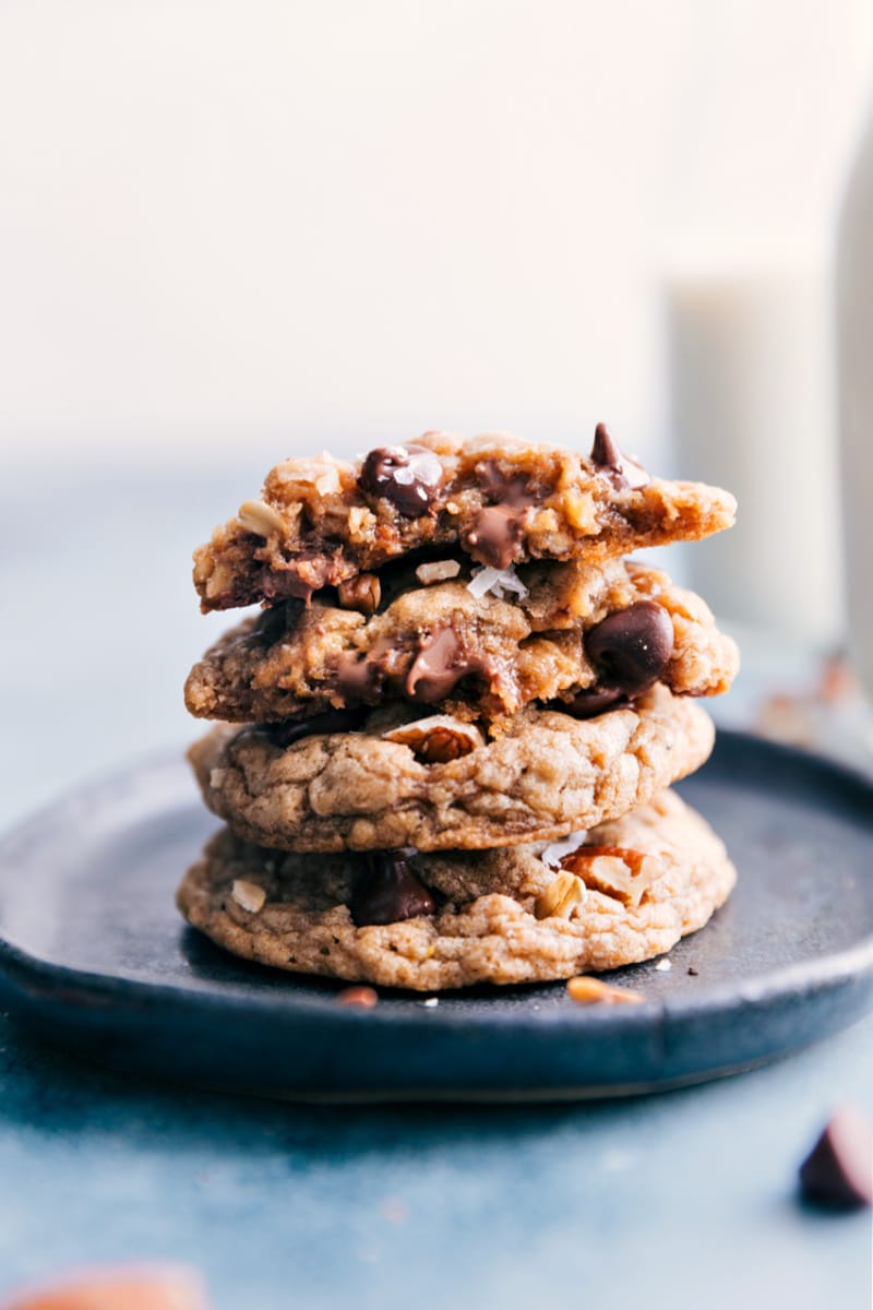 Image of a stack of Cowboy Cookies