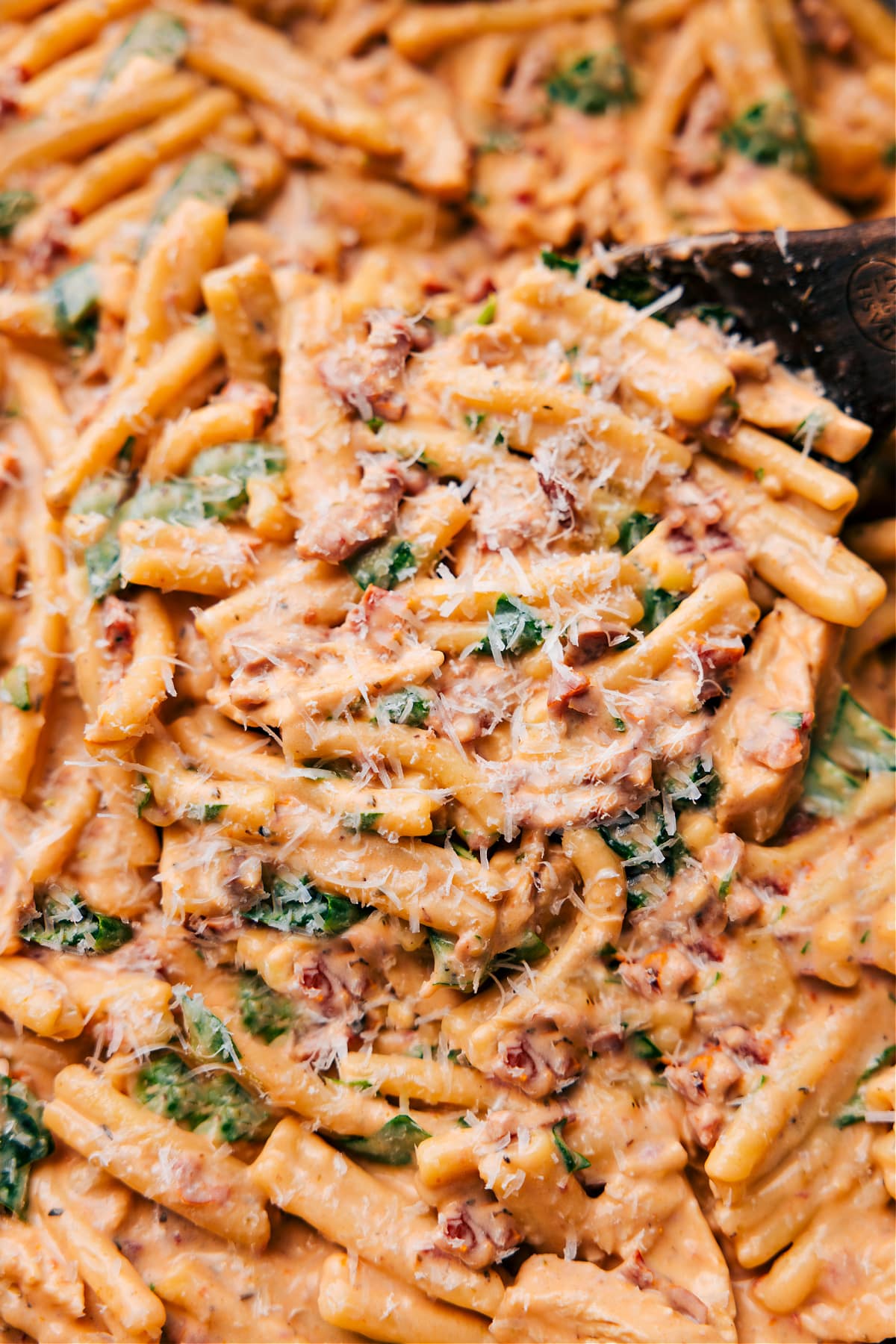 Marry Me Chicken Is Everyones Favorite Weeknight Dinner Freshly made Marry Me Pasta topped with Parmesan, with a big scoop being served.