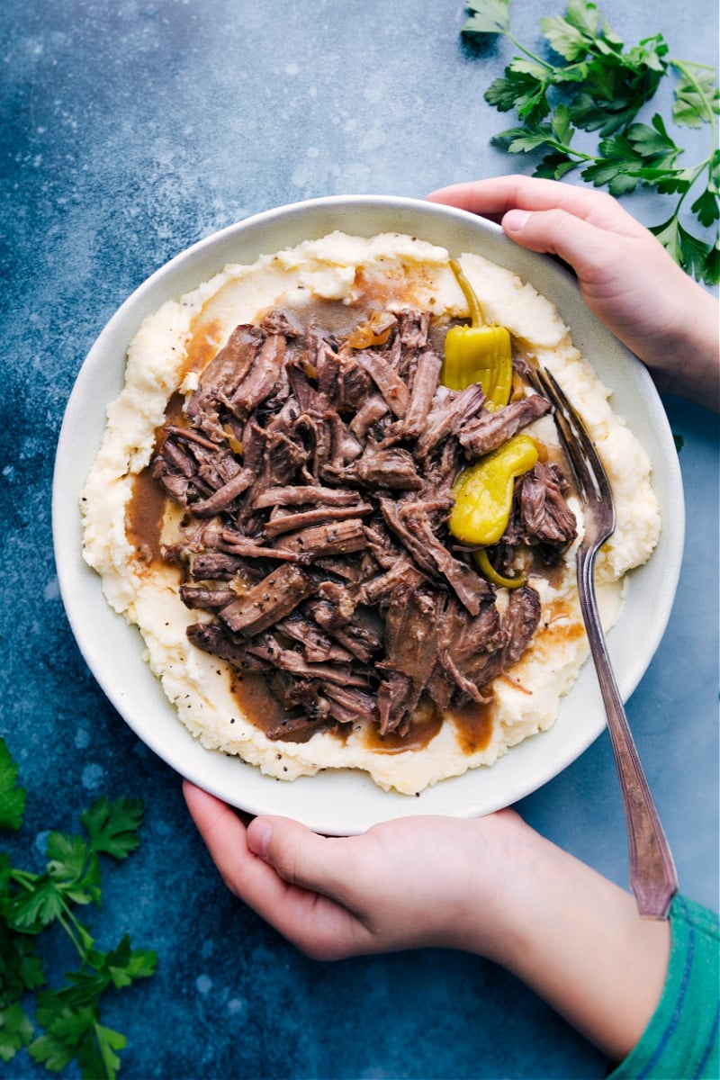 Overhead image of the Mississippi Pot Roast